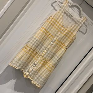 Madewell Button-Front Tiered Mini Dress, size small